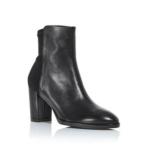Stuart Weitzman Sleek Black Leather Booties